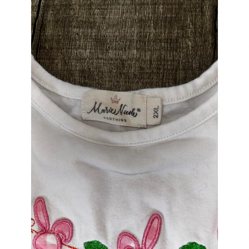 Marie Nicole Girls Pink Gingham Bunny Easter Dress Ruffle Trim Size‎ 2XL 7/8